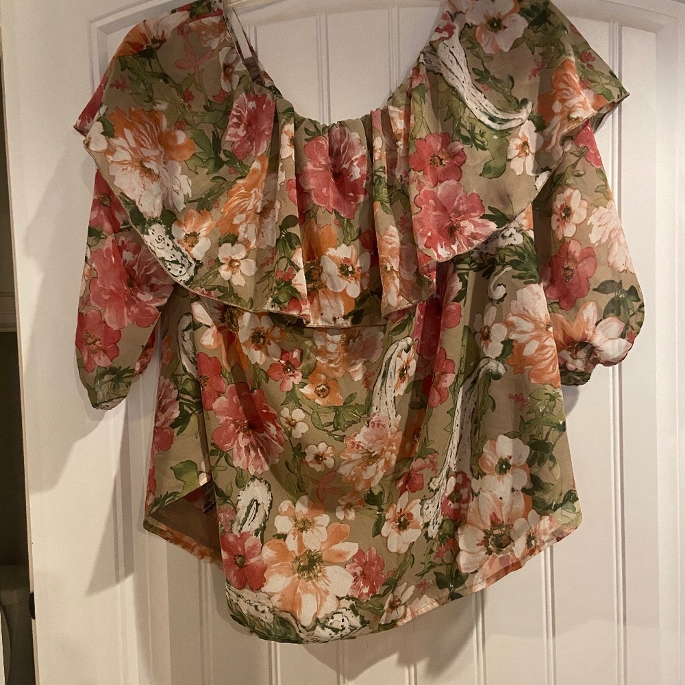Floral off the shoulder blouse